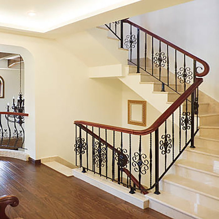 Villa Custom Premium Elegant Wrought Iron Railing Apply Balconies Staircases